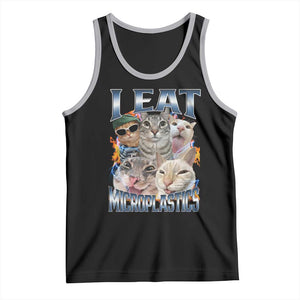 Funny Cat Meme Tank Top I Eat Microplastics TS14 Black Athletic Heather Print Your Wear