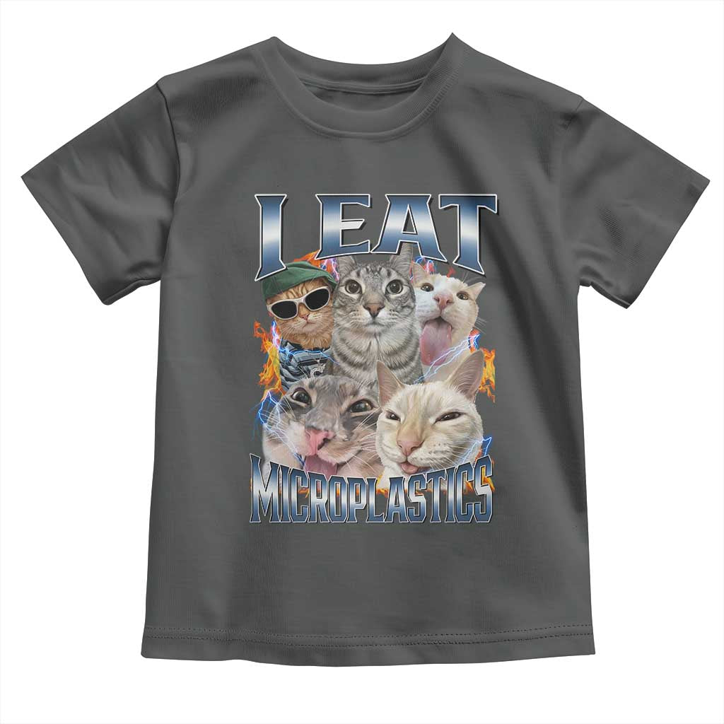 Funny Cat Meme Toddler T Shirt I Eat Microplastics TS14 Dark Heather Print Your Wear