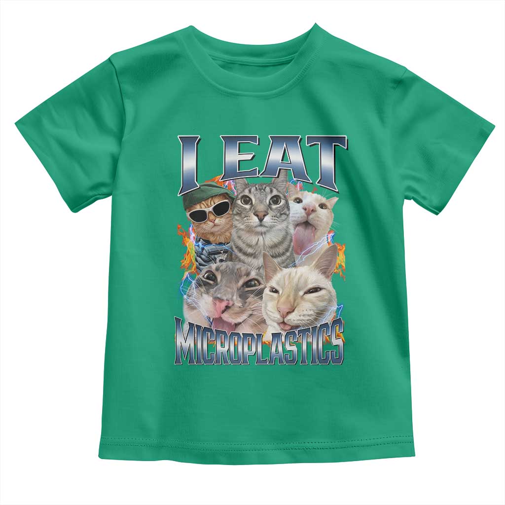 Funny Cat Meme Toddler T Shirt I Eat Microplastics TS14 Irish Green Print Your Wear