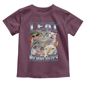 Funny Cat Meme Toddler T Shirt I Eat Microplastics TS14 Maroon Print Your Wear