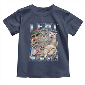 Funny Cat Meme Toddler T Shirt I Eat Microplastics TS14 Navy Print Your Wear