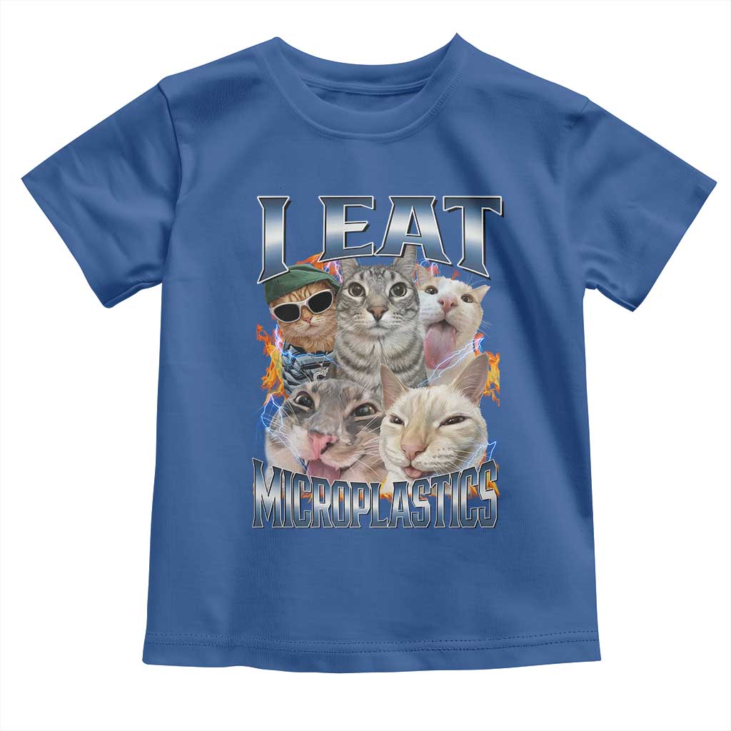 Funny Cat Meme Toddler T Shirt I Eat Microplastics TS14 Royal Blue Print Your Wear