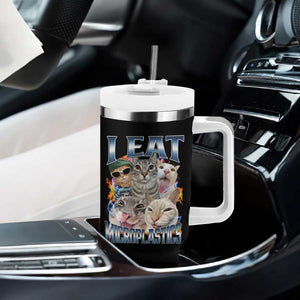 Funny Cat Meme Tumbler With Handle I Eat Microplastics TS14 Print Your Wear