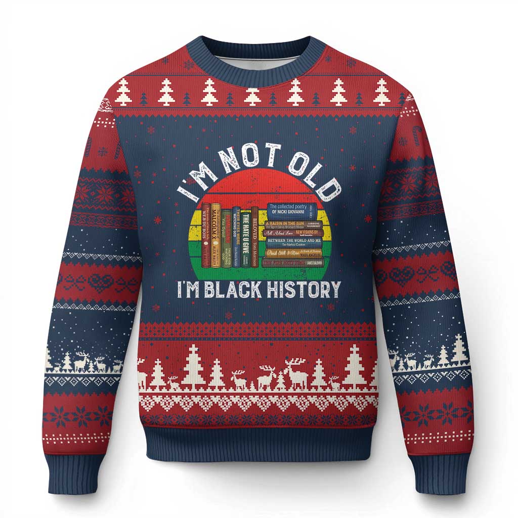 Black History Month Ugly Christmas Sweater I Am Not Old I Am Black History Month TS14 Navy Red Print Your Wear