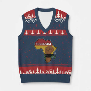 Africa Freedom Liberation Black Power V-Neck Knit Sweater Vest TS14 Navy Red Print Your Wear