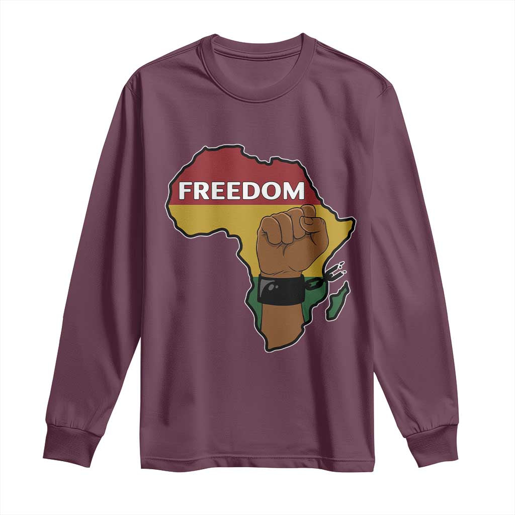 Africa Freedom Liberation Black Power Long Sleeve Shirt TS14 Maroon Print Your Wear