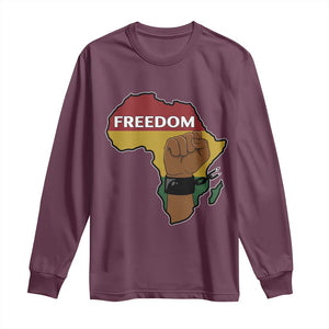 Africa Freedom Liberation Black Power Long Sleeve Shirt TS14 Maroon Print Your Wear