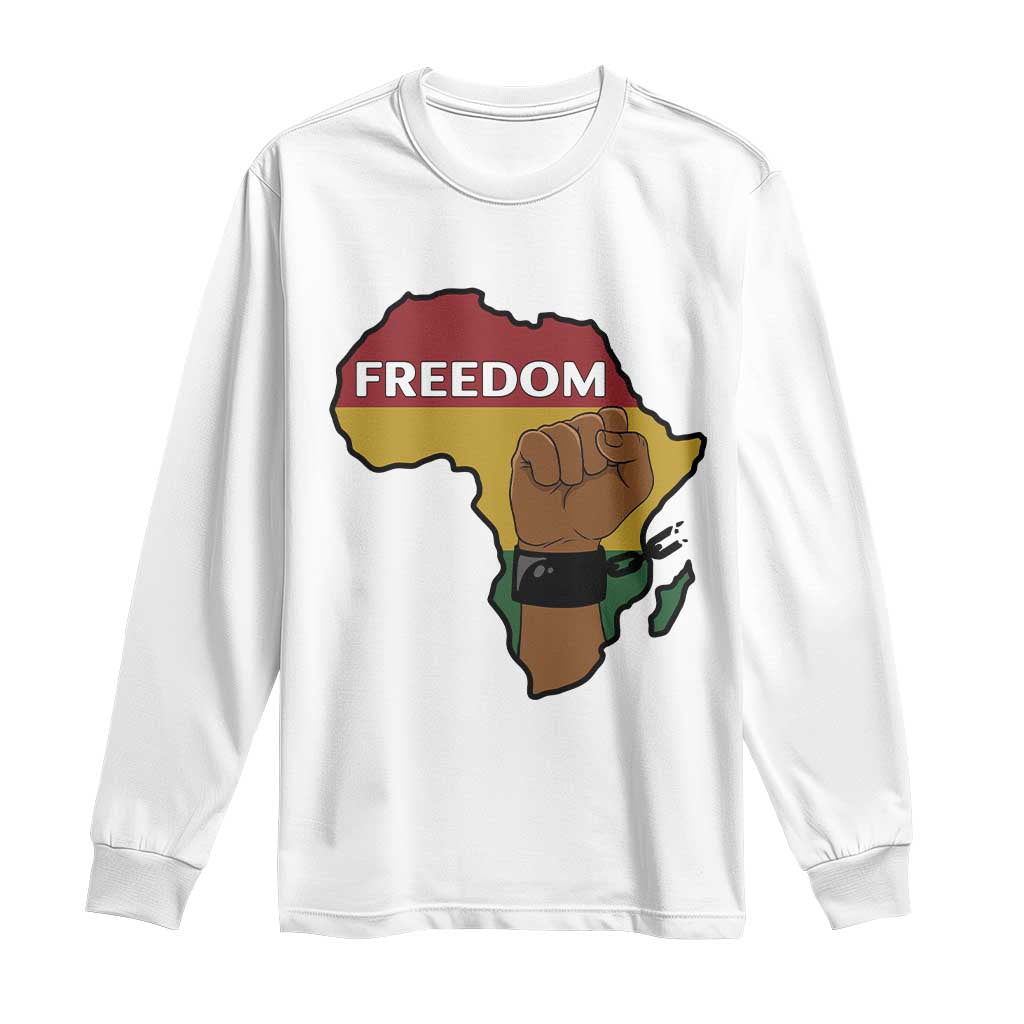Africa Freedom Liberation Black Power Long Sleeve Shirt TS14 White Print Your Wear