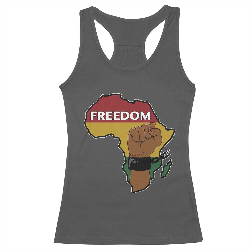 Africa Freedom Liberation Black Power Racerback Tank Top TS14 Dark Heather Print Your Wear