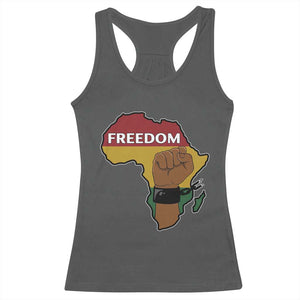 Africa Freedom Liberation Black Power Racerback Tank Top TS14 Dark Heather Print Your Wear