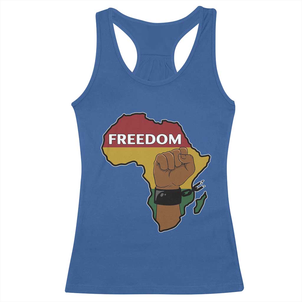 Africa Freedom Liberation Black Power Racerback Tank Top TS14 Royal Blue Print Your Wear