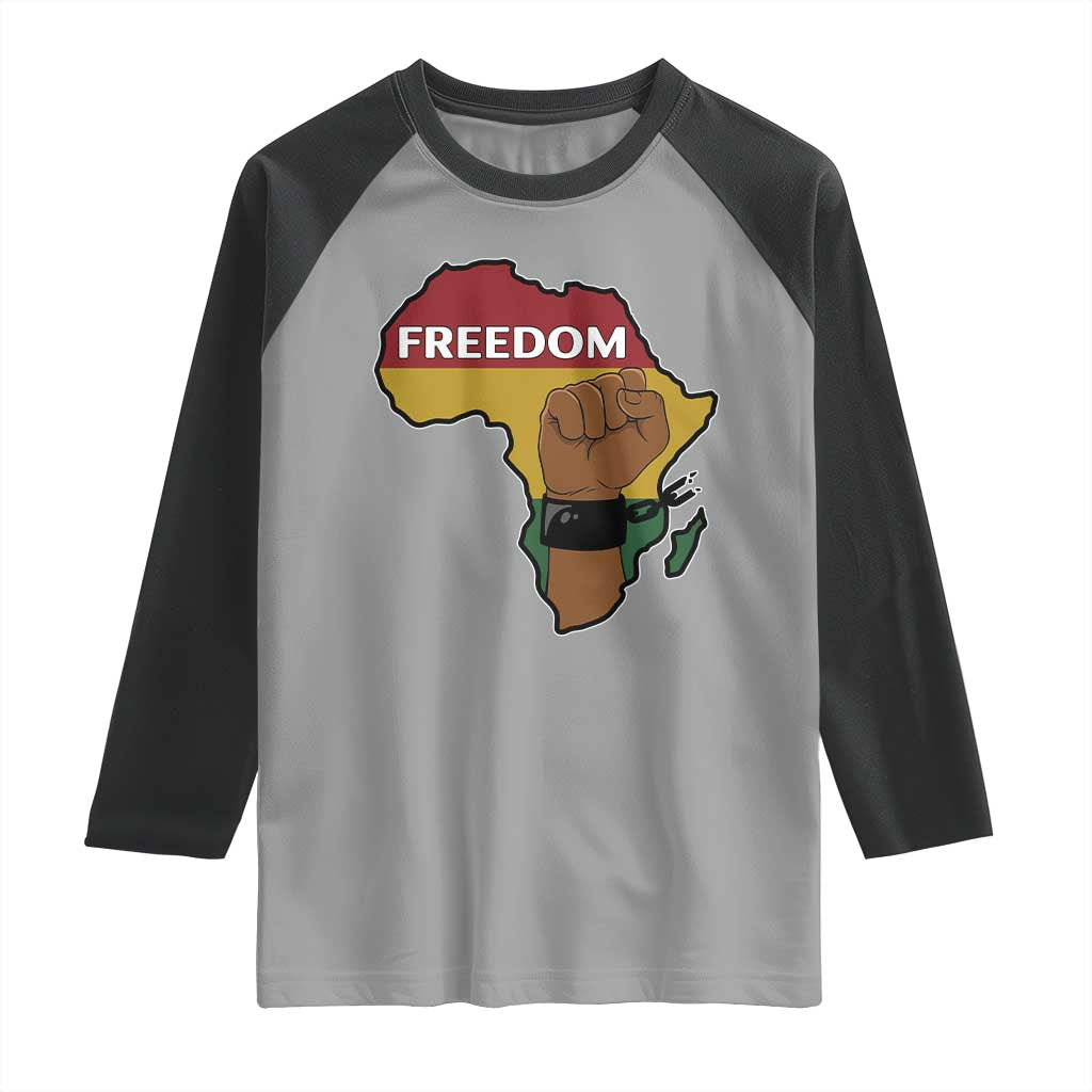 Africa Freedom Liberation Black Power Raglan Shirt TS14 Sport Gray Black Print Your Wear