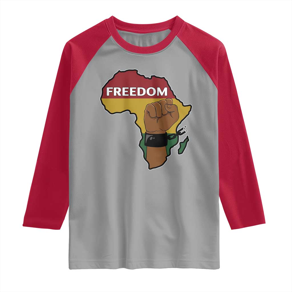 Africa Freedom Liberation Black Power Raglan Shirt TS14 Sport Gray Red Print Your Wear