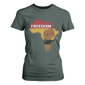 Africa Freedom Liberation Black Power T Shirt For Women TS14 Dark Forest Green Print Your Wear