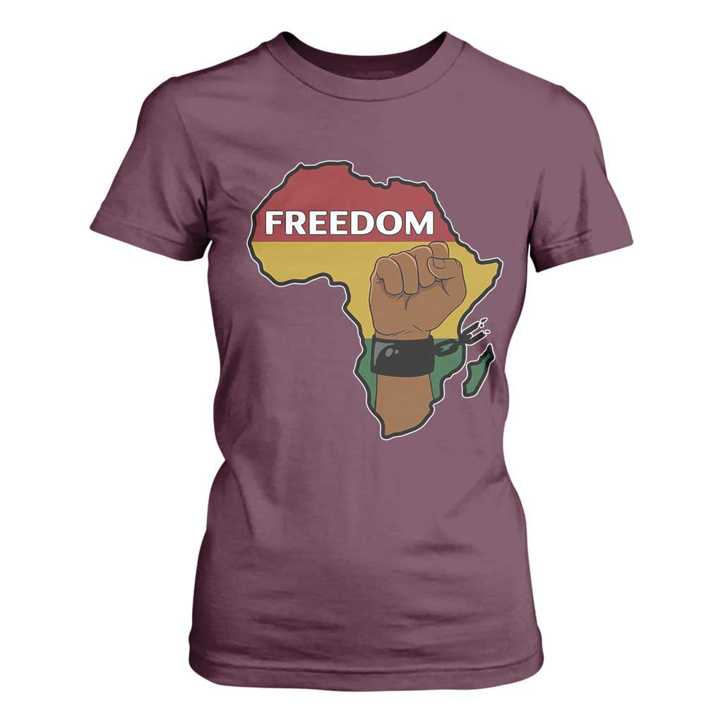 Africa Freedom Liberation Black Power T Shirt For Women TS14 Maroon Print Your Wear