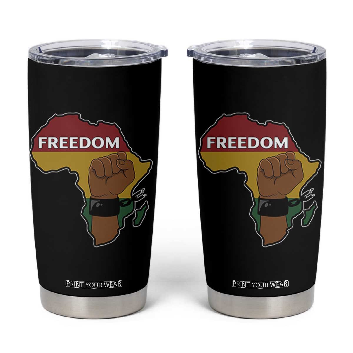 Africa Freedom Liberation Black Power Tumbler Cup TS14 Black Print Your Wear