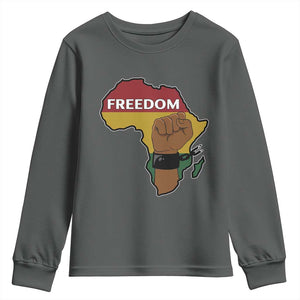 Africa Freedom Liberation Black Power Youth Sweatshirt TS14 Dark Heather Print Your Wear