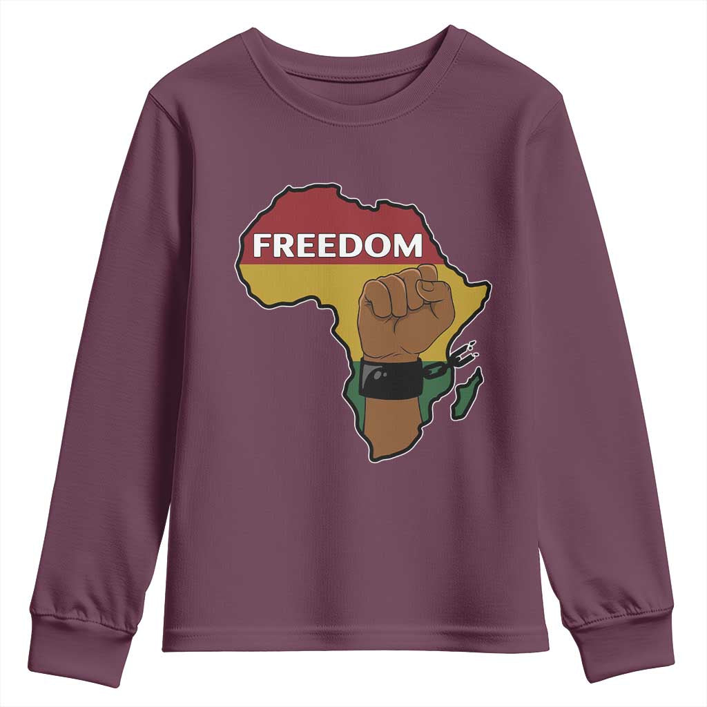 Africa Freedom Liberation Black Power Youth Sweatshirt TS14 Maroon Print Your Wear