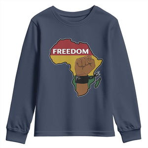 Africa Freedom Liberation Black Power Youth Sweatshirt TS14 Navy Print Your Wear