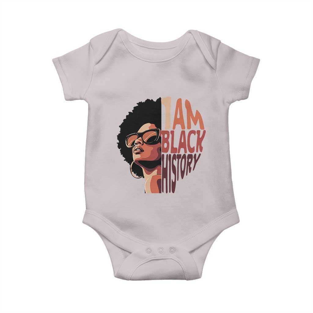 I Am Black History Baby Onesie African American Pride TS14 Ice Gray Print Your Wear