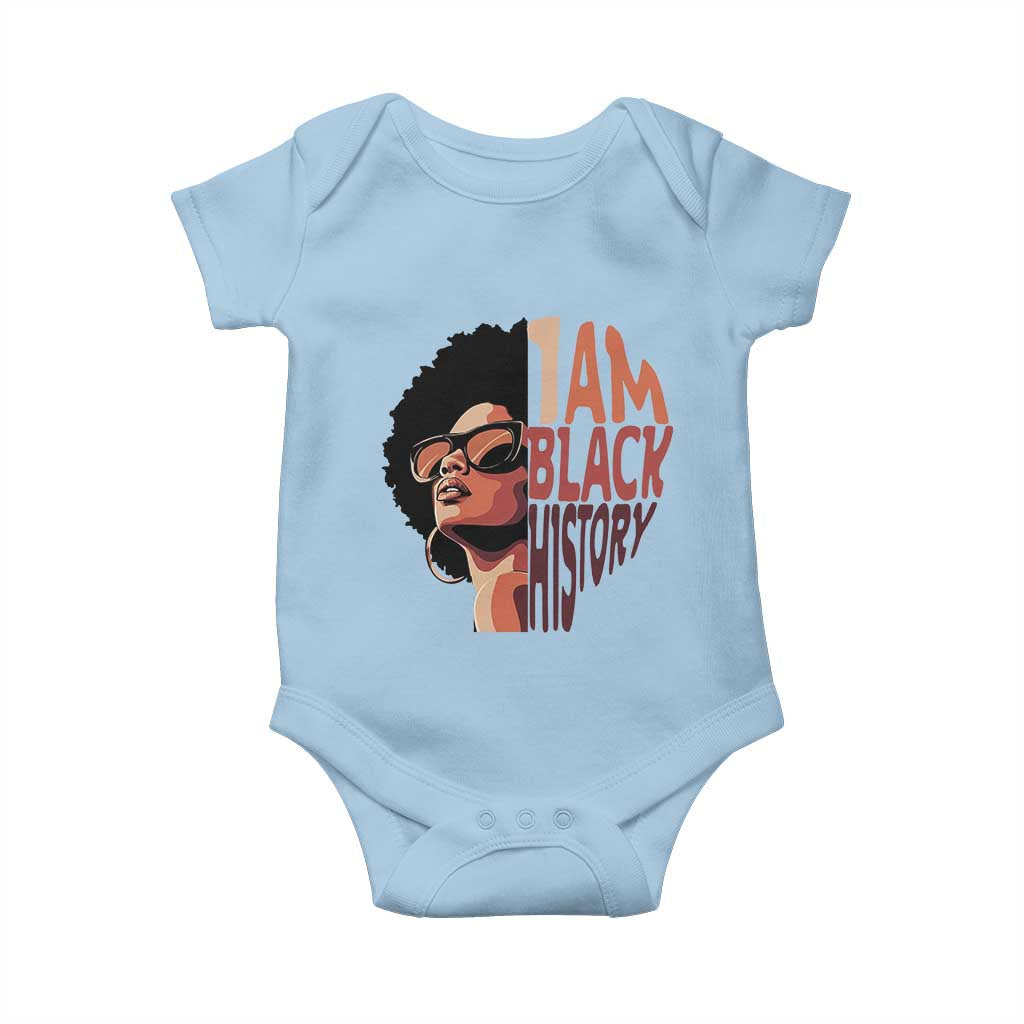 I Am Black History Baby Onesie African American Pride TS14 Light Blue Print Your Wear