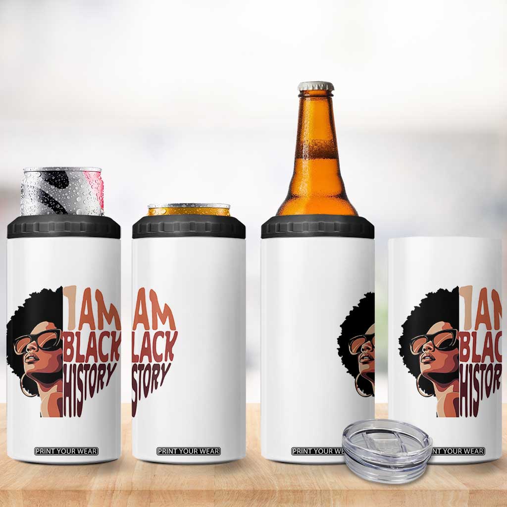 I Am Black History 4 in 1 Can Cooler Tumbler African American Pride TS14 Print Your Wear