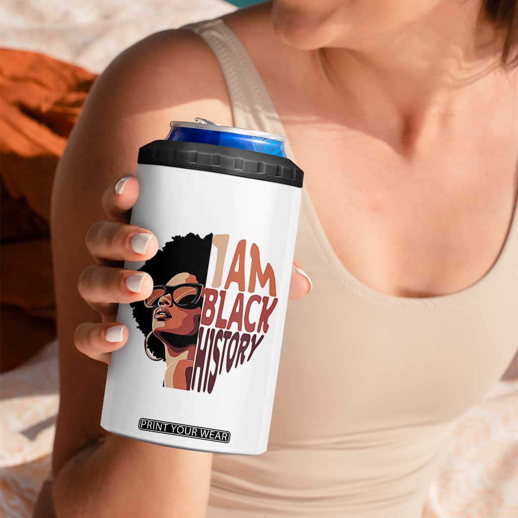 I Am Black History 4 in 1 Can Cooler Tumbler African American Pride TS14 Print Your Wear