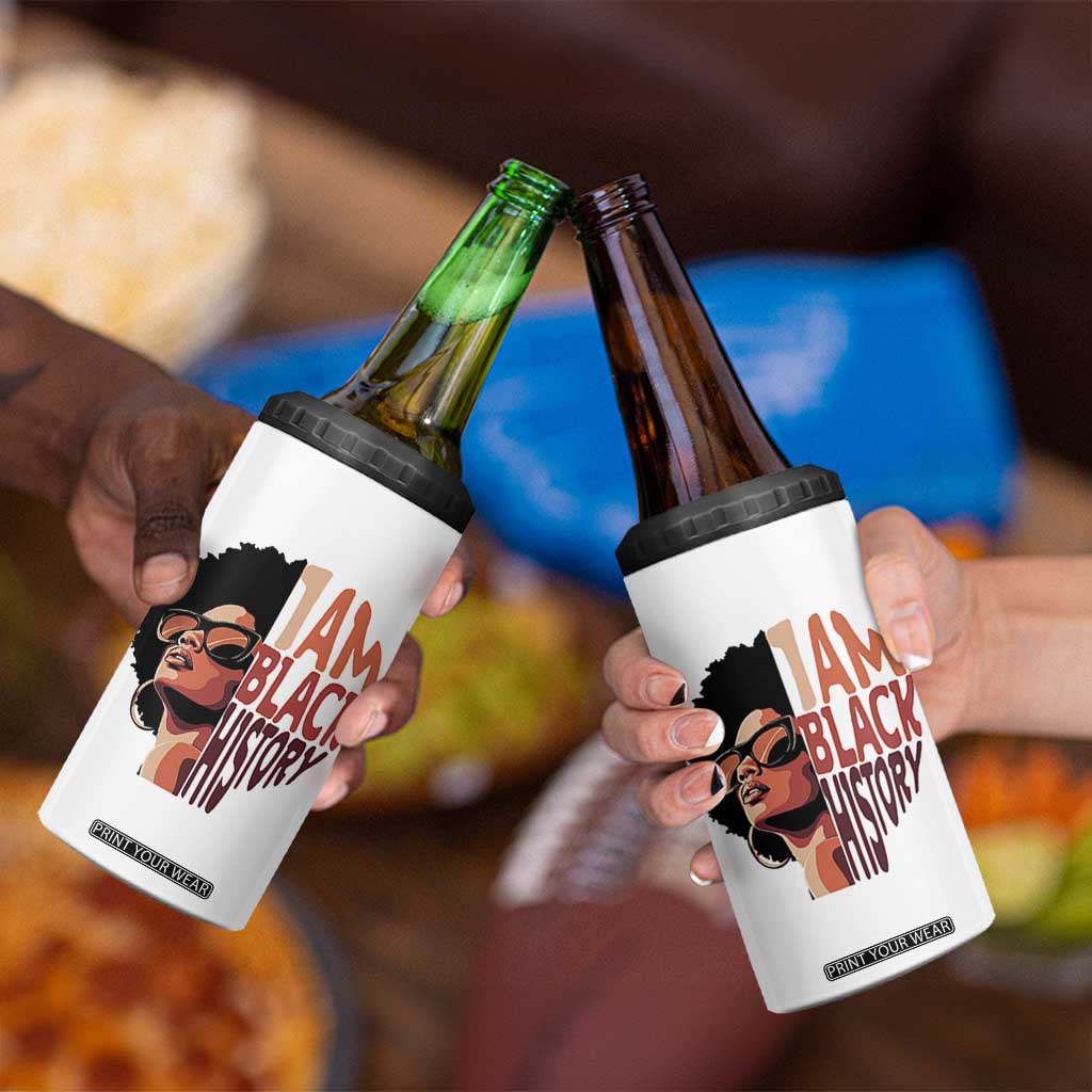 I Am Black History 4 in 1 Can Cooler Tumbler African American Pride TS14 Print Your Wear