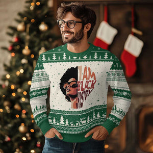 I Am Black History Ugly Christmas Sweater African American Pride TS14 Beige Green Print Your Wear