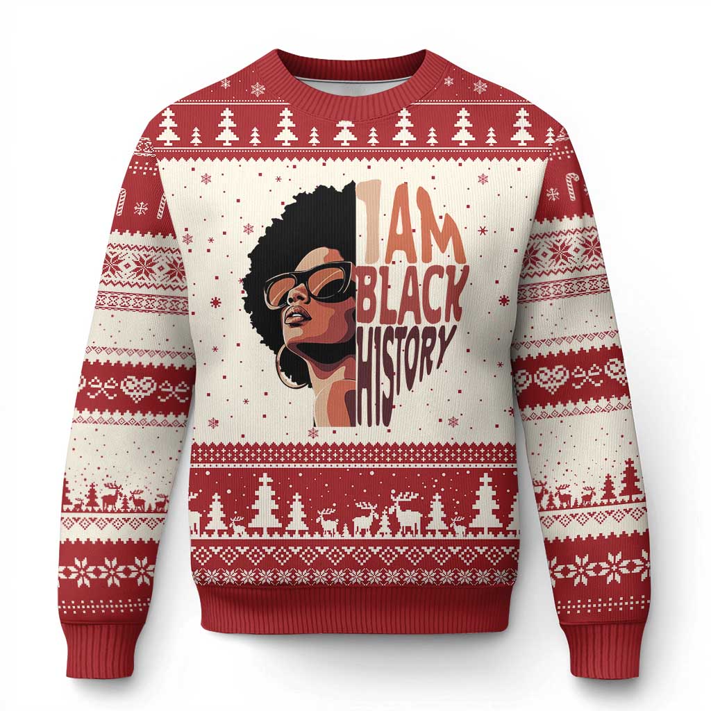 I Am Black History Ugly Christmas Sweater African American Pride TS14 Beige Red Print Your Wear