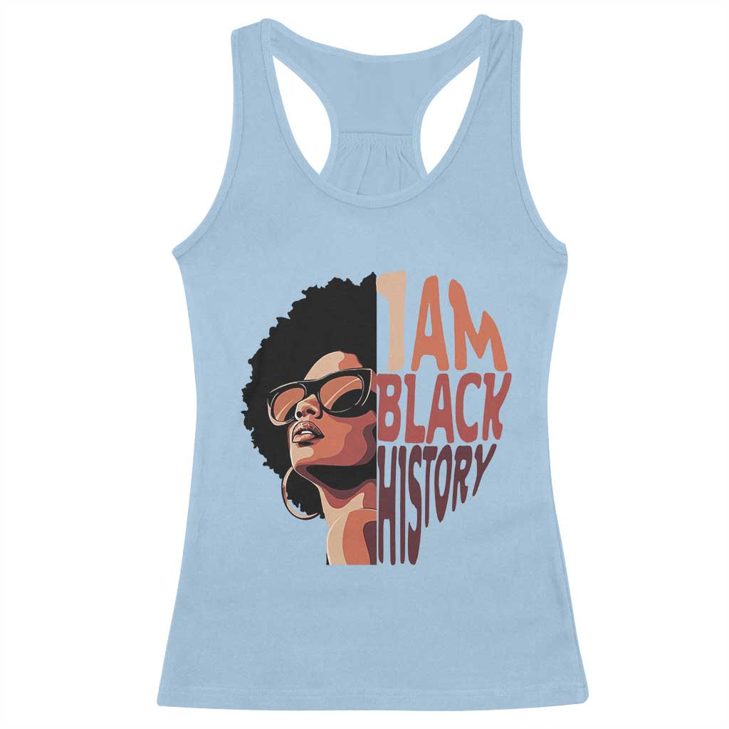 I Am Black History Racerback Tank Top African American Pride TS14 Light Blue Print Your Wear