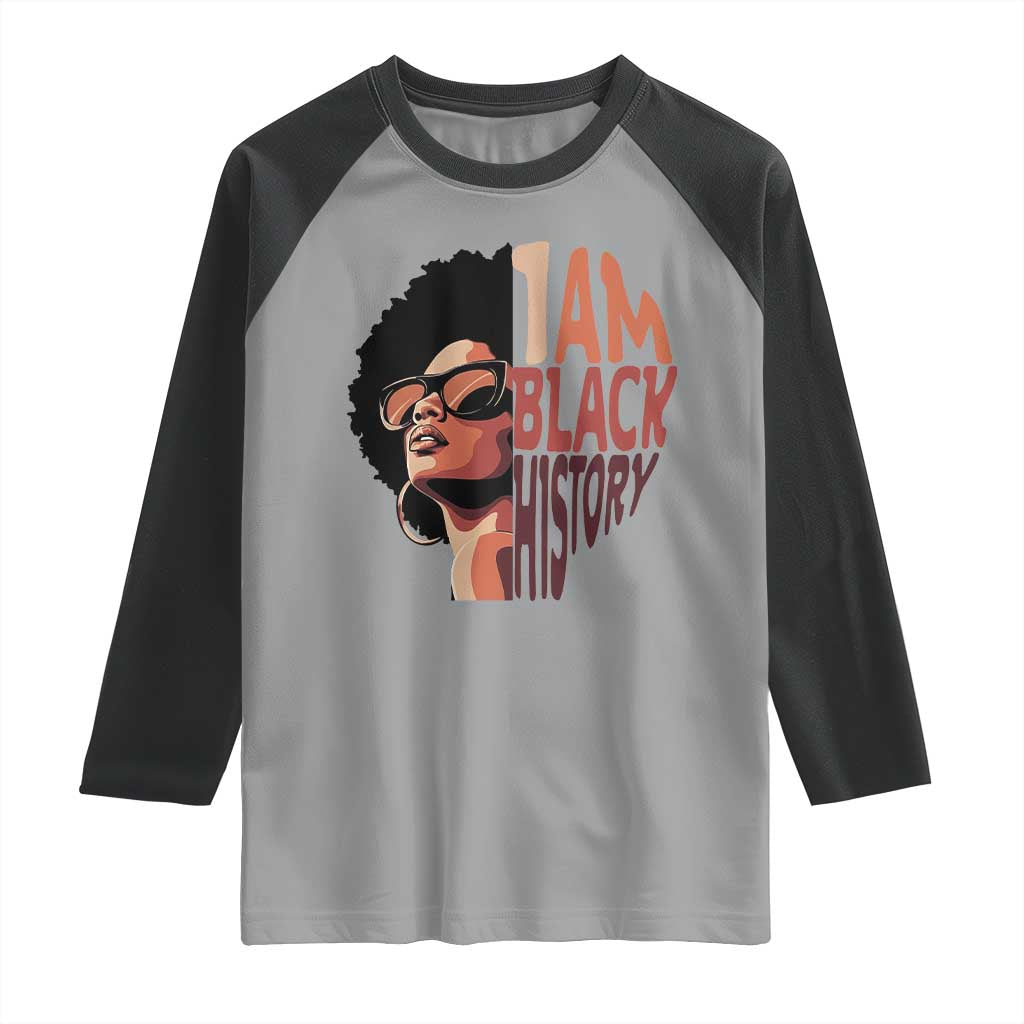 I Am Black History Raglan Shirt African American Pride TS14 Sport Gray Black Print Your Wear