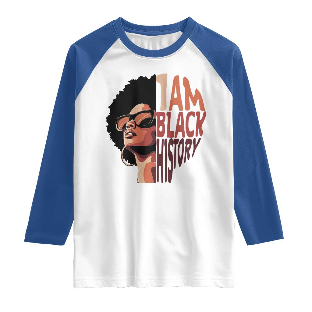 I Am Black History Raglan Shirt African American Pride TS14 White Royal Print Your Wear