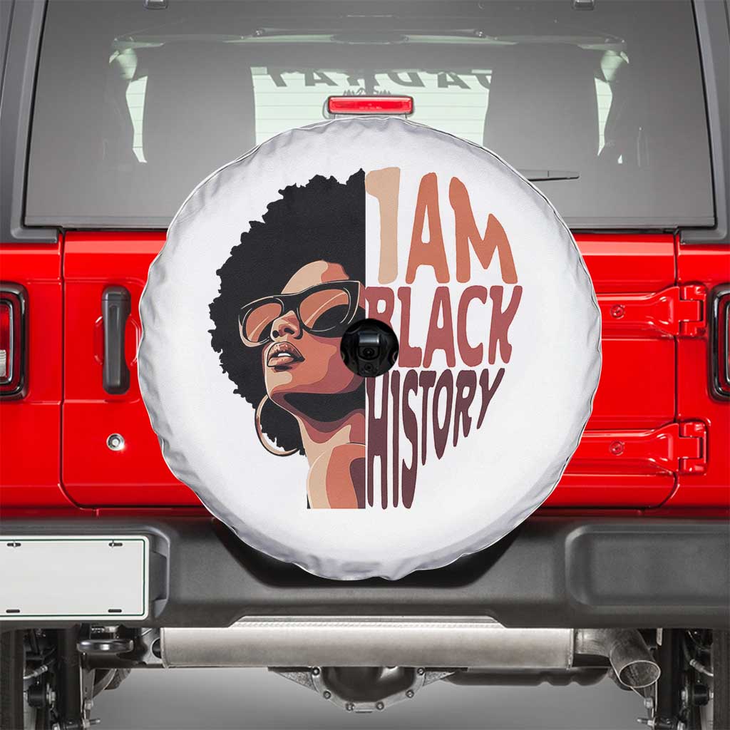 I Am Black History Spare Tire Cover African American Pride TS14 White Print Your Wear