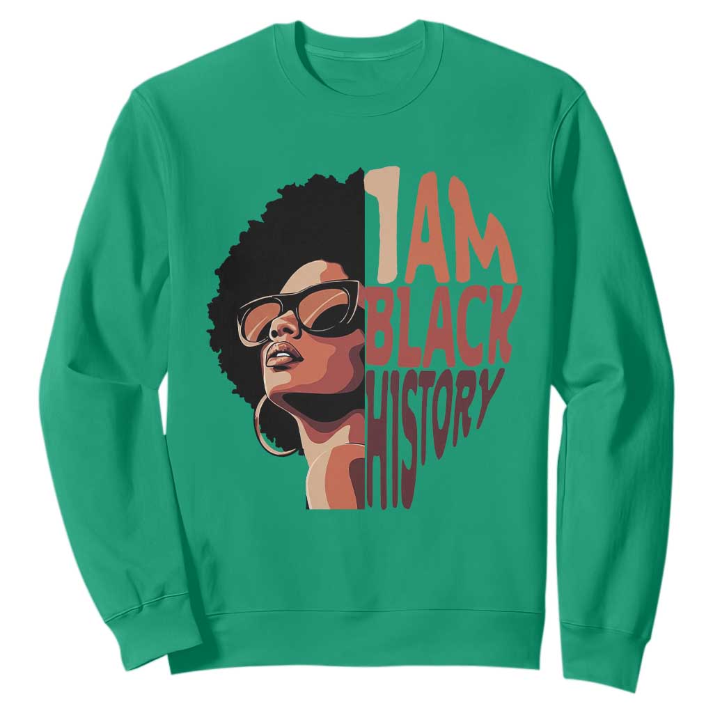 I Am Black History Sweatshirt African American Pride TS14 Irish Green Print Your Wear