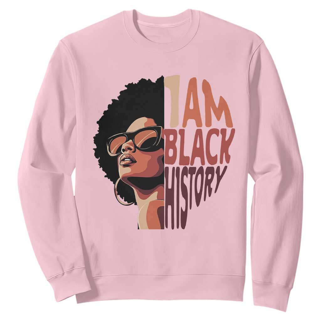I Am Black History Sweatshirt African American Pride TS14 Light Pink Print Your Wear