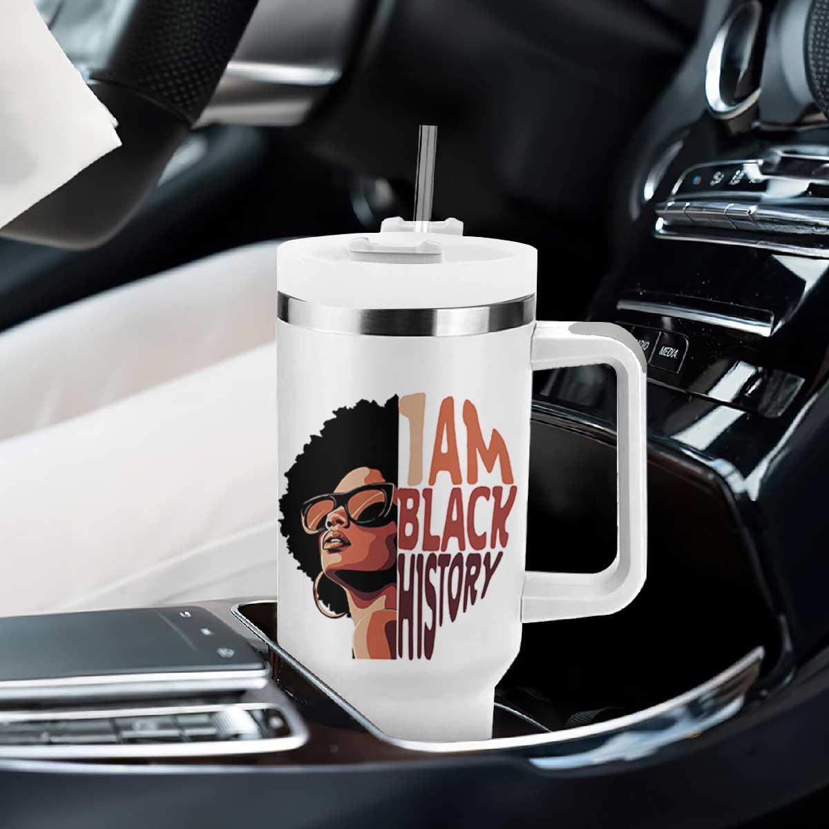 I Am Black History Tumbler With Handle African American Pride TS14 Print Your Wear