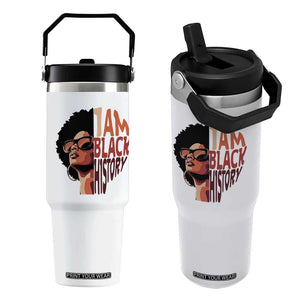 I Am Black History Flip Straw Tumbler African American Pride TS14 One Size: 30 oz White Print Your Wear