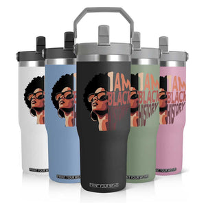 I Am Black History Flip Straw Tumbler African American Pride TS14 Print Your Wear