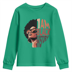 I Am Black History Youth Sweatshirt African American Pride TS14 Irish Green Print Your Wear