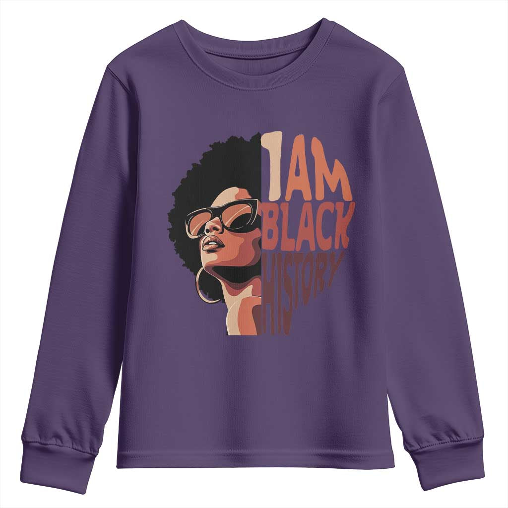 I Am Black History Youth Sweatshirt African American Pride TS14 Purple Print Your Wear