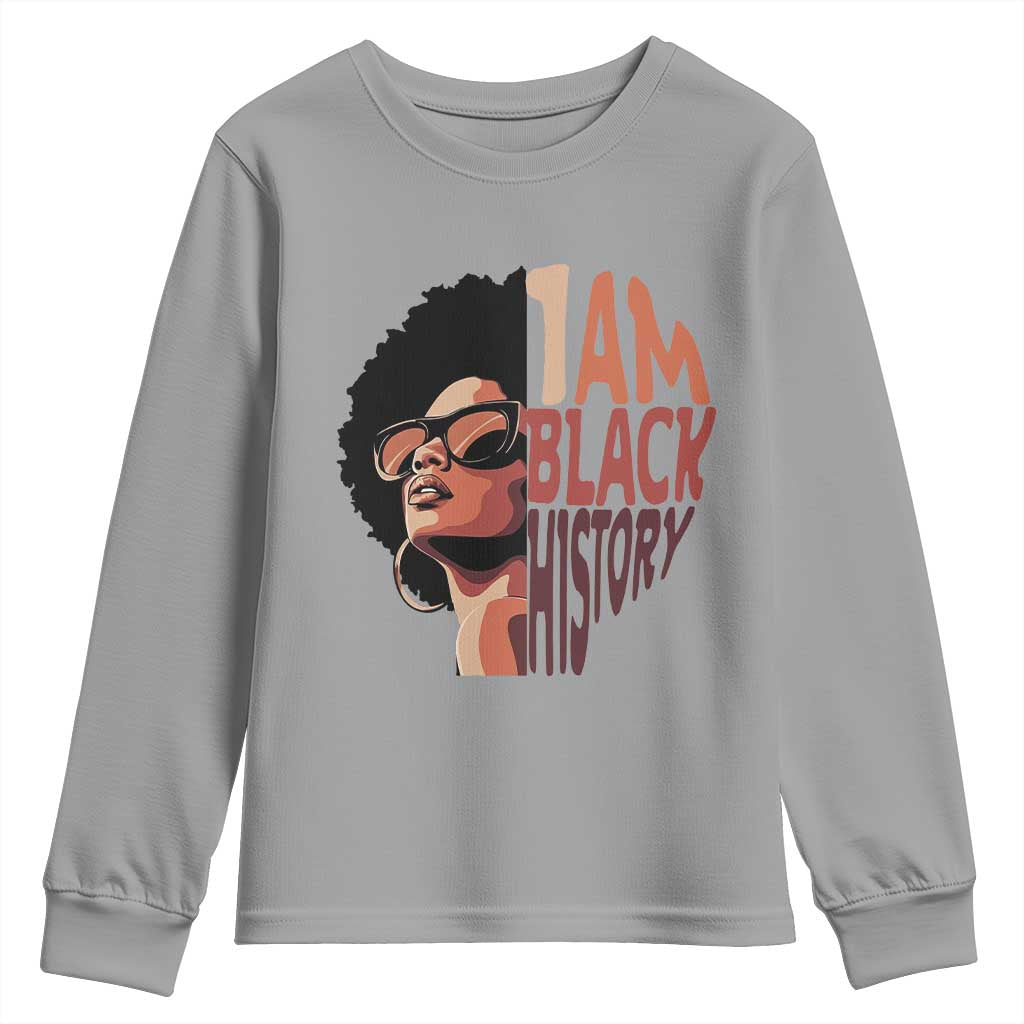 I Am Black History Youth Sweatshirt African American Pride TS14 Sport Gray Print Your Wear