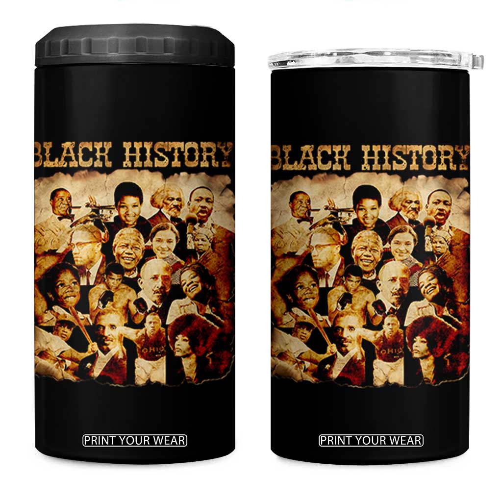 Black History Month 4 in 1 Can Cooler Tumbler African American Pride TS14 One Size: 16 oz Black Print Your Wear