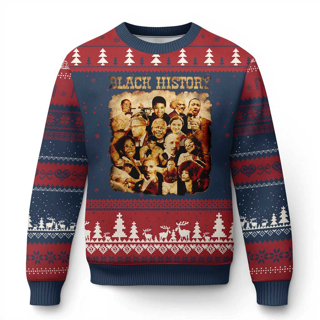 Black History Month Ugly Christmas Sweater African American Pride TS14 Navy Red Print Your Wear