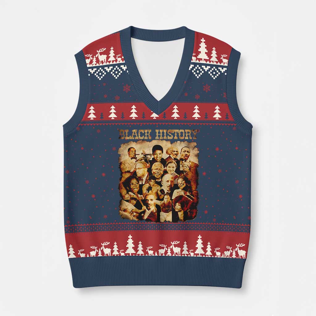 Black History Month V-Neck Knit Sweater Vest African American Pride TS14 Navy Red Print Your Wear