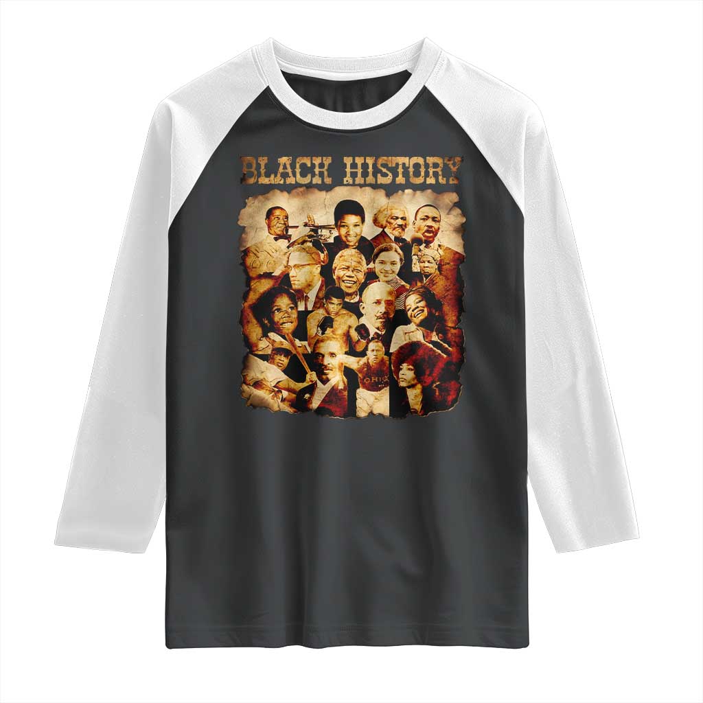 Black History Month Raglan Shirt African American Pride TS14 Black White Print Your Wear