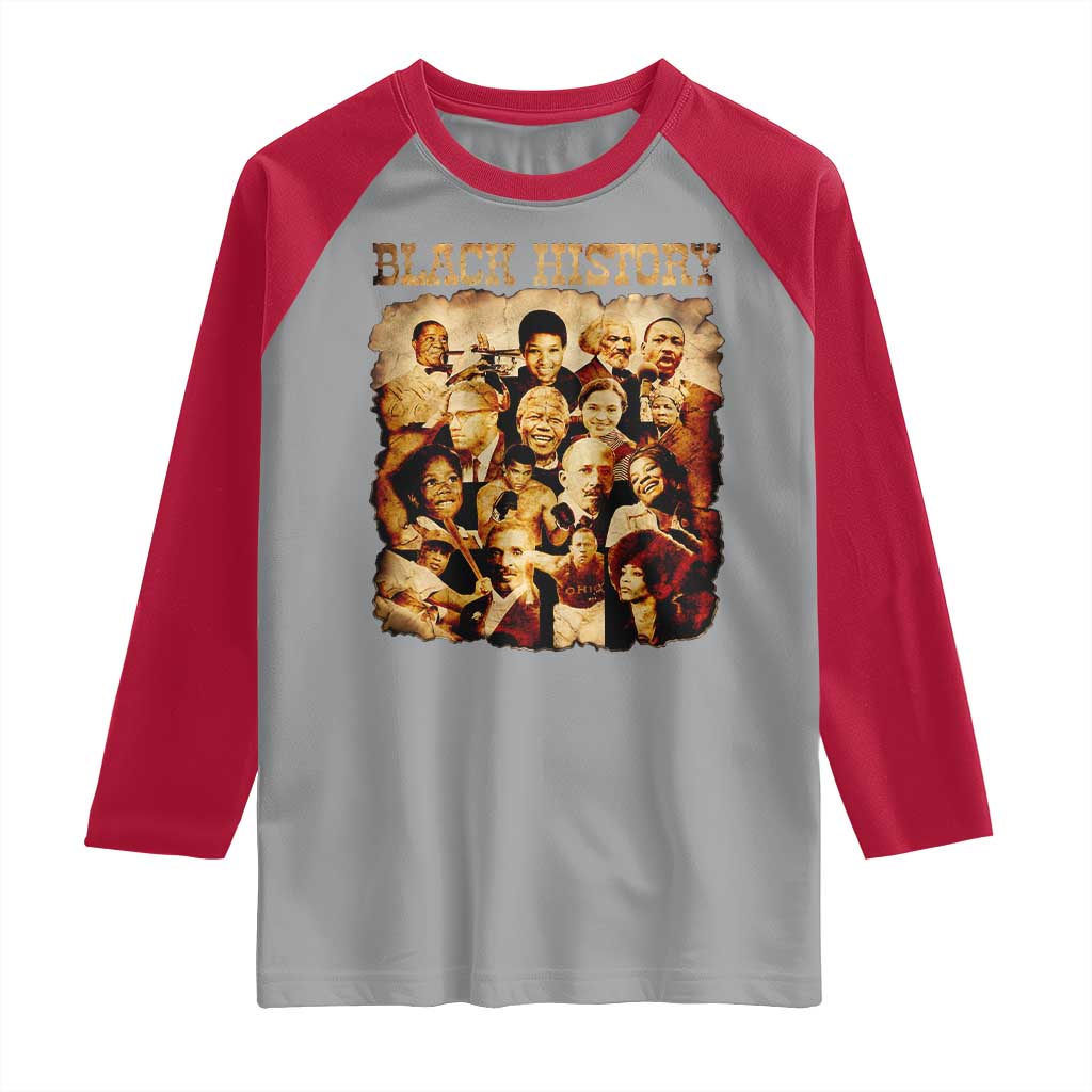Black History Month Raglan Shirt African American Pride TS14 Sport Gray Red Print Your Wear