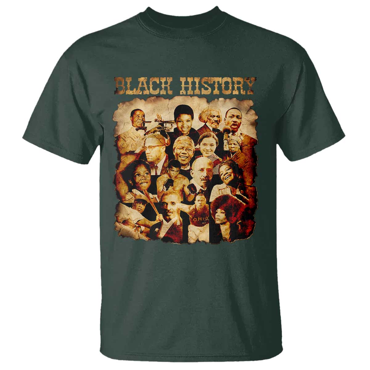 Black History Month T Shirt African American Pride TS14 Dark Forest Green Print Your Wear