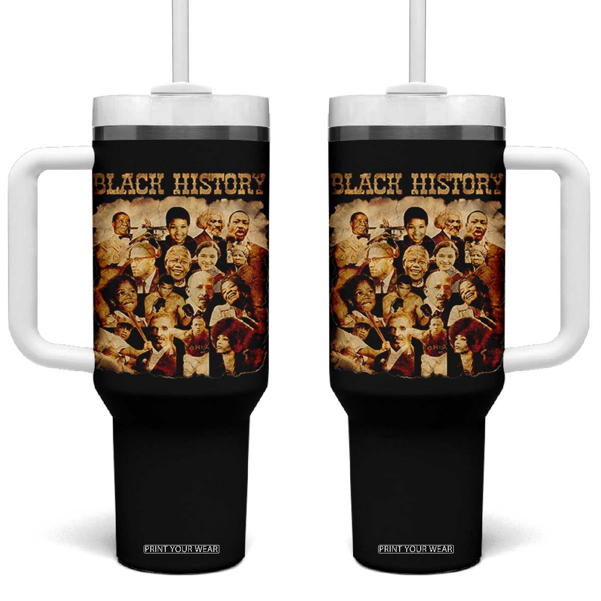 Black History Month Tumbler With Handle African American Pride TS14 One Size: 40 oz Black Print Your Wear