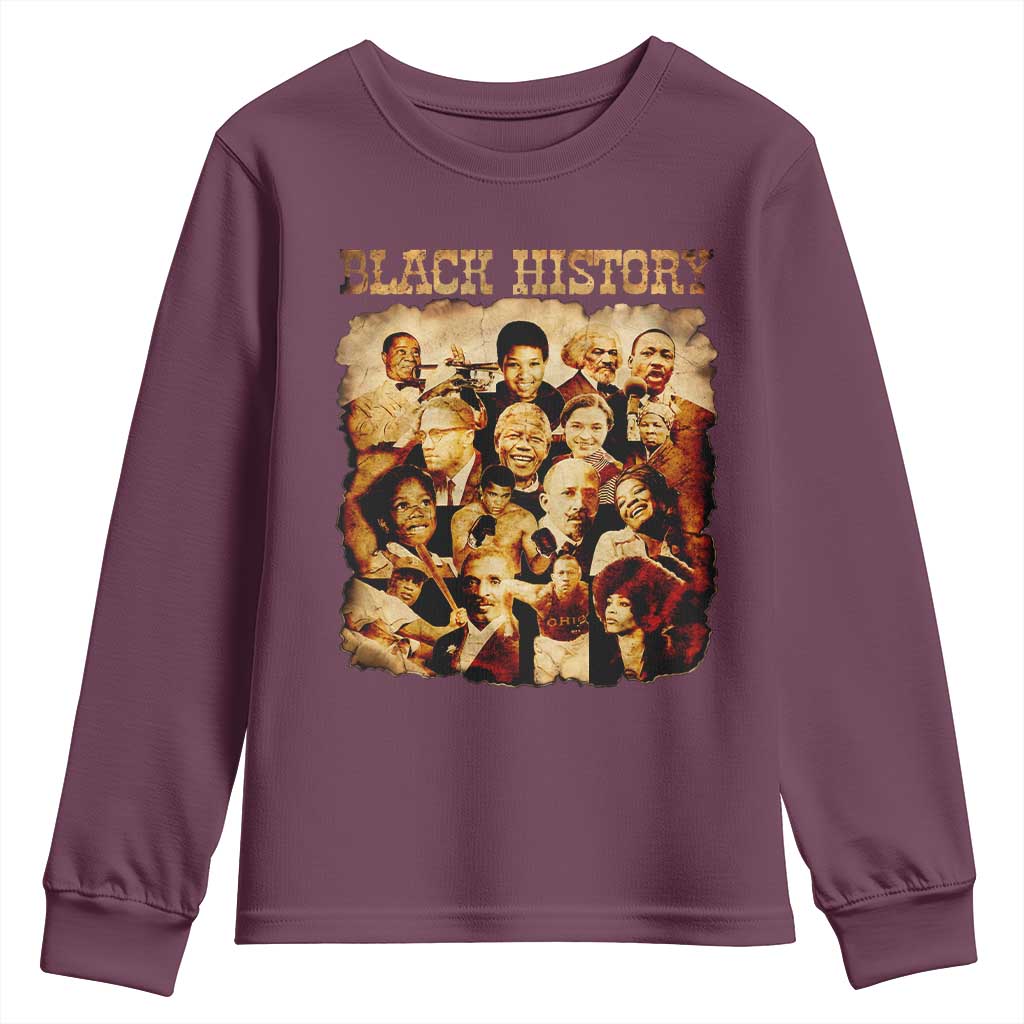 Black History Month Youth Sweatshirt African American Pride TS14 Maroon Print Your Wear